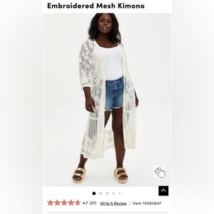 Lace torrid duster kimono